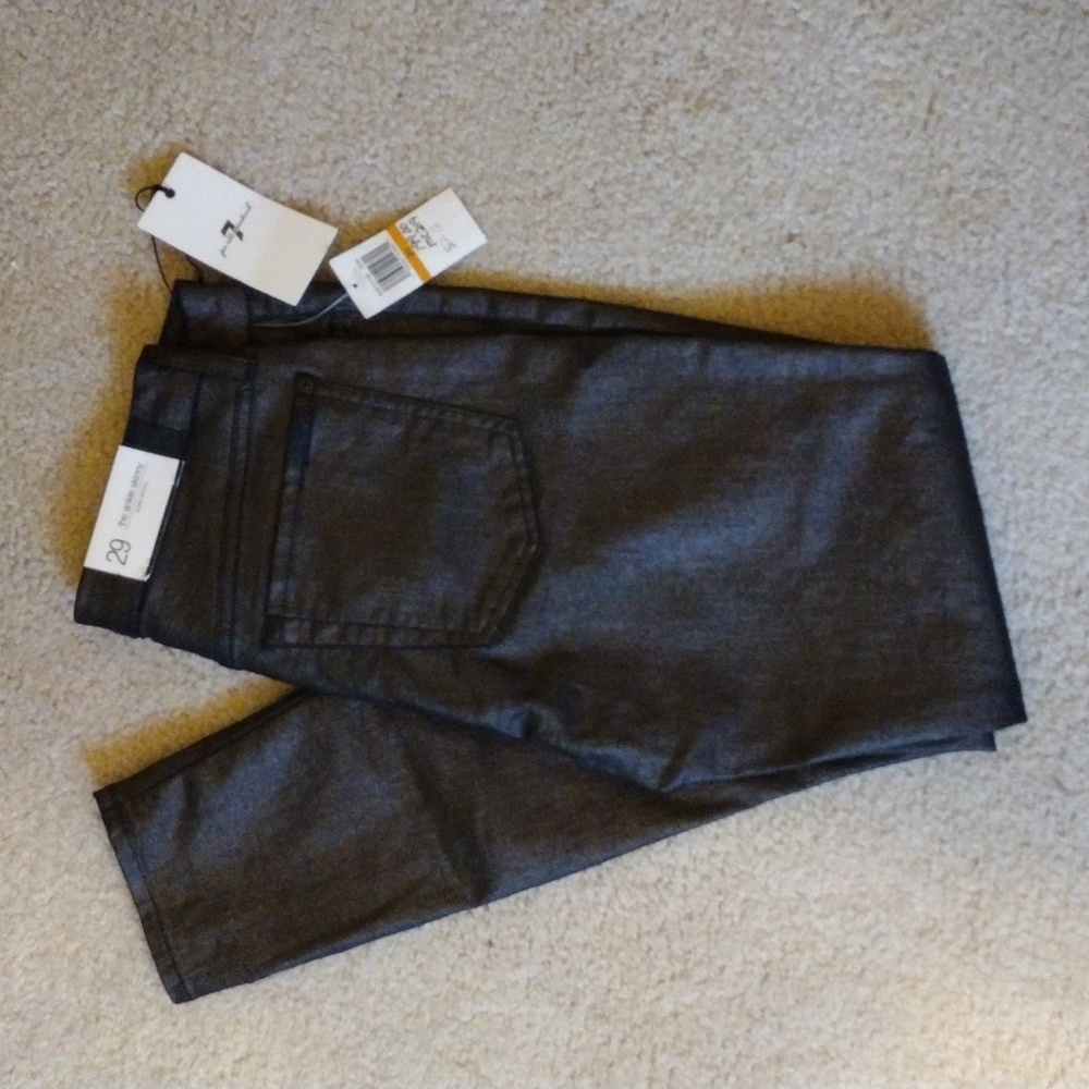 Women's 7 For All Mankind luminous black super skinny jeans